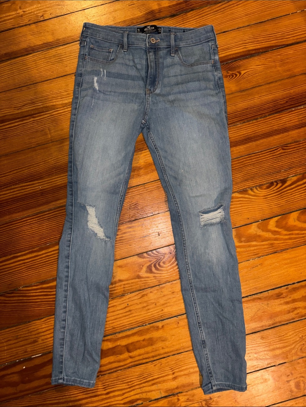 Light Blue Distressed Women's Skinny Jeans